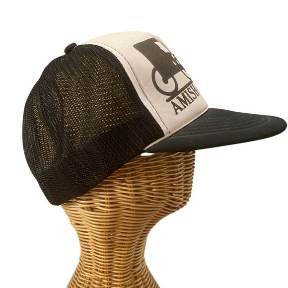 Amish Country Vintage 80s Trucker Hat One Size Black White Skater Retro - Picture 5 of 7